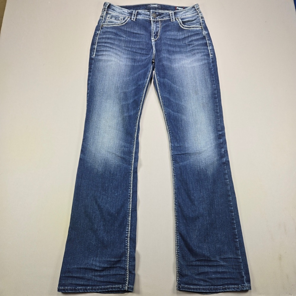 Silver Jeans Co Suki High Bootcut Super Stretch Dark Wash Denim Womens W31 L33